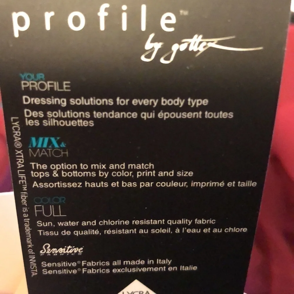NWT Profile by Gottex Bikini Swim Top 38 E Red Merlot